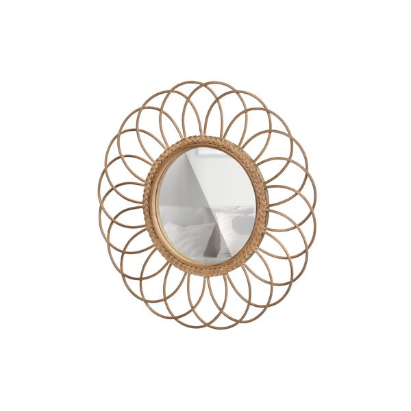 Sienas spogulis ar bambusa rāmi ø 59 cm Flores – Basiclabel -image-3