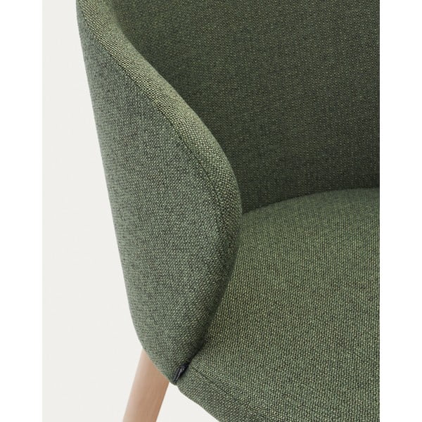 Tumši zaļš polsterēts ēdamistabas krēsls Darice – Kave Home-image-1