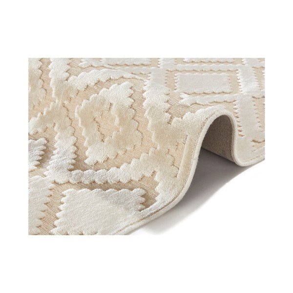 Krēmkrāsas viskozes paklājs Mint Rugs Iris, 80 x 125 cm-image-1