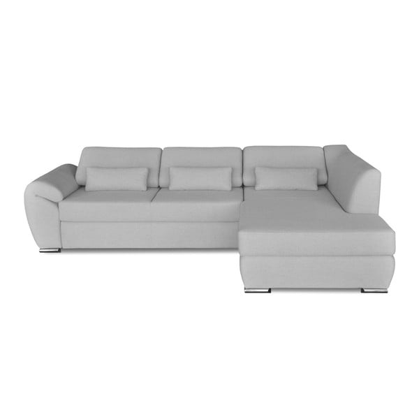 Gaiši pelēka stūra dīvāns-guļamā gulta Windsor & Co. Dīvāni Epsilon, labais stūris