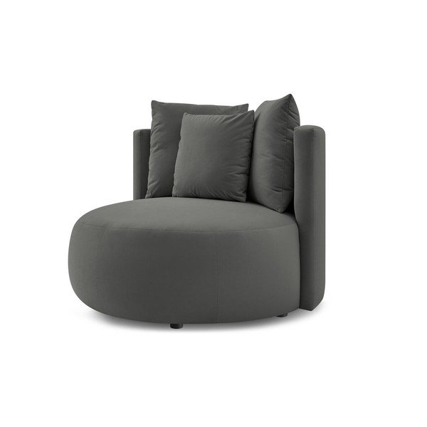 Gaiši pelēks samta atpūtas krēsls Cesar – Bobochic Paris