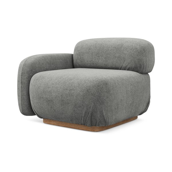 Pelēka modulārā dīvāna daļa no buklē auduma (ar kreiso stūri) Ailani – Makamii-image-2