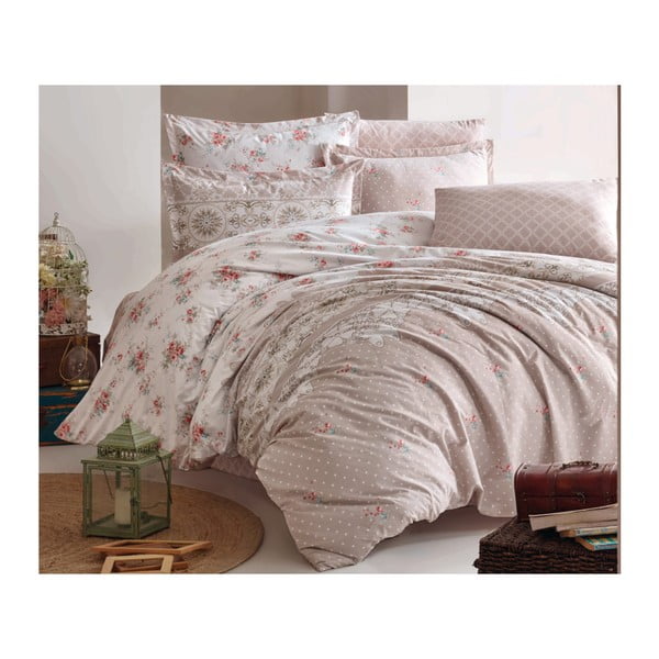 Kokvilnas gultasveļas un gultasveļas komplekts Serena, 200 x 220 cm