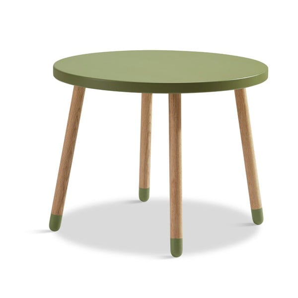 Zaļš bērnu galds Flexa Dots, ø 60 cm