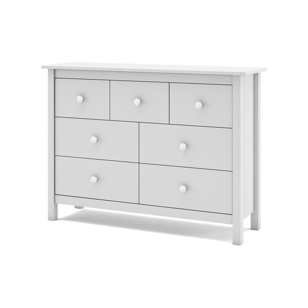 Balta zema bērnu kumode no priedes 110x80 cm Max – Marckeric-image-4