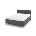 Antracīta pelēka polsterēta bērnu gulta ar veļas kasti ar redelēm 120x200 cm Cool – Meise Möbel