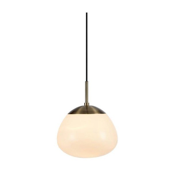Balta/misiņa krāsas stikla piekaramā lampa ø 25 cm Rise – Markslöjd