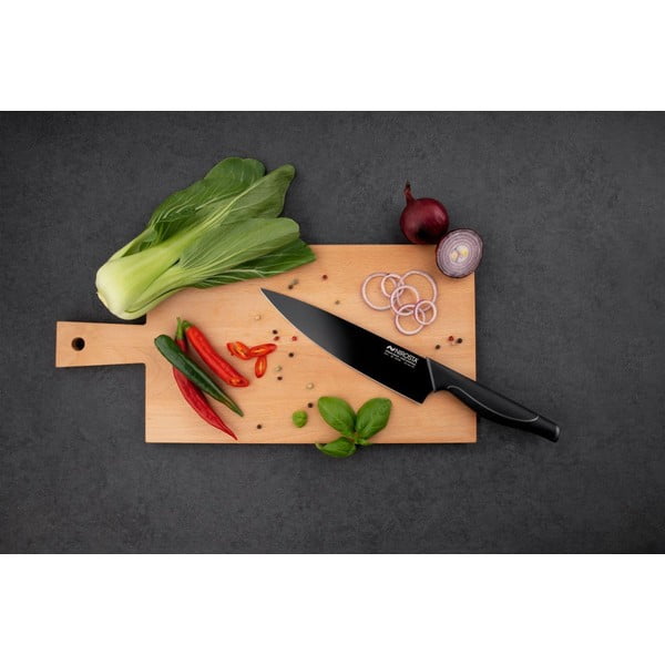 Melns nerūsējošā tērauda gatavošanas nazis Nirosta Wave-image-2