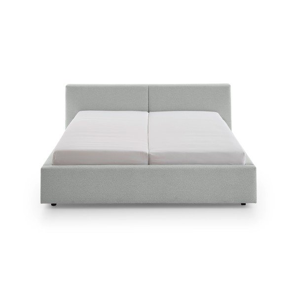 Pelēka polsterēta divvietīga gulta bez režģa 160x200 cm Cube – Meise Möbel-image-4