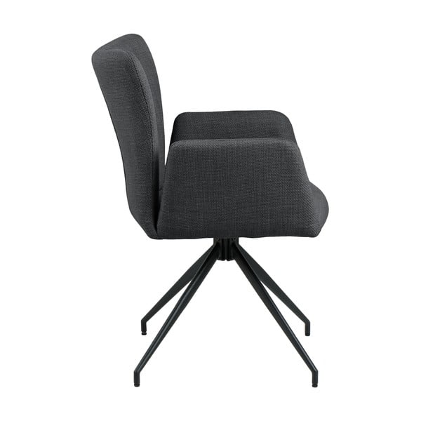 Tumši pelēki polsterēti ēdamistabas krēsli ar roku balstiem (2 gab.) Laura – Actona-image-4