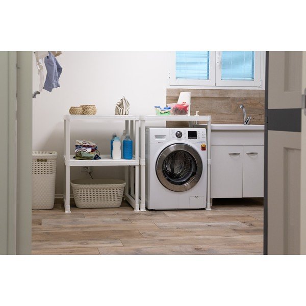 Balts plastmasas vannas istabas plaukts 148x93 cm Wash & Store – DEA HOME-image-1