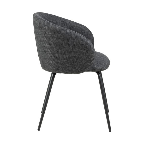 Tumši pelēki polsterēti ēdamistabas krēsli ar roku balstiem (2 gab.) Eleanor – Actona-image-3