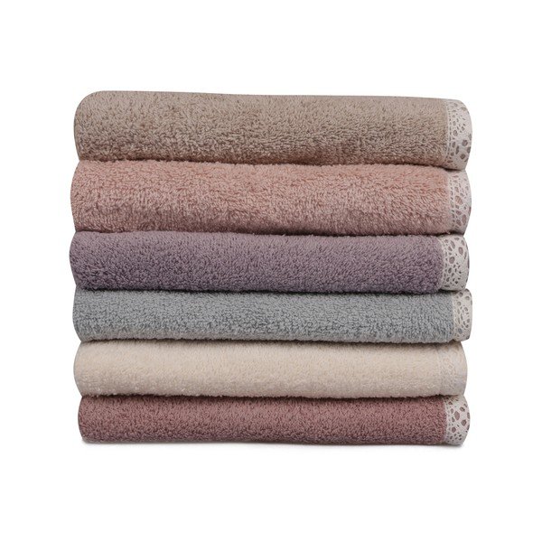 6 rozā vintage violeto roku dvieļu komplekts-image-2