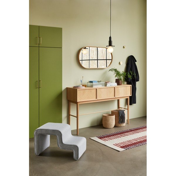 Dabīga toņa konsoles galds ar ozolkoka imitāciju 38x150 cm Herringbone – Hübsch-image-1