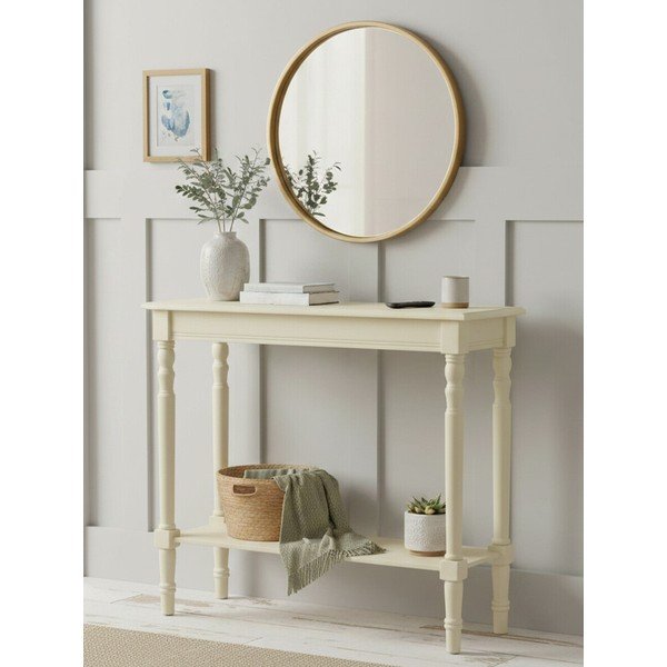 Ziloņkaula krāsas priedes masīvkoka konsoles galds 30x80 cm Heritage – Premier Housewares-image-2