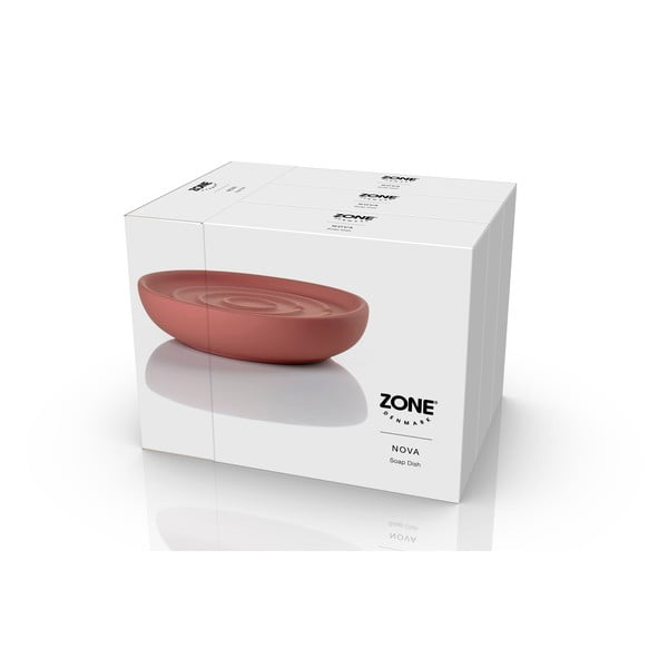 Gaiši sarkans porcelāna ziepju trauks Nova – Zone-image-3