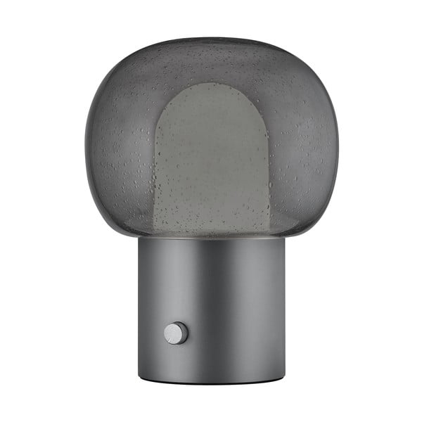 Antracīta pelēka alumīnija LED galda lampa ar stikla abažūru (augstums 32 cm) Iris – Blomus