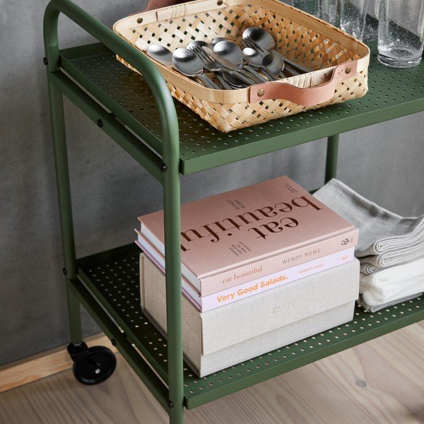 Tērauda servēšanas galdiņš uz riteņiem 37,5x52 cm Maki – OYOY Living Design-image-2