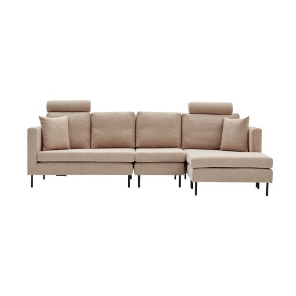 Bēšs stūra dīvāns (ar maināmu stūri) Nova – Balcab Home