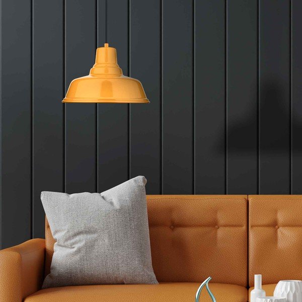 Okera dzeltena metāla piekaramā lampa ø 32 cm Pawn – Squid Lighting-image-1
