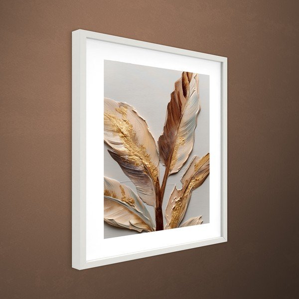 Drukāta glezna ar rāmi 40x50 cm Golden Strelitzia – Styler-image-3