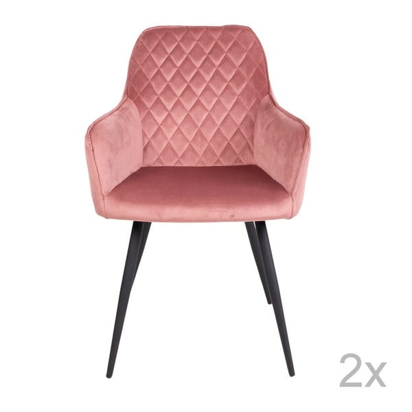 2 rozā samta ēdamistabas krēslu komplekts House Nordic Harbo