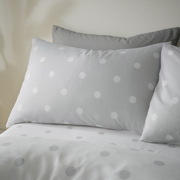 Balta/gaiši pelēka vienvietīga gultas veļa 135x200 cm – Catherine Lansfield-image-3