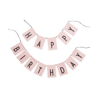Rozā dzimšanas dienas virtene Design Letters Happy Birthday