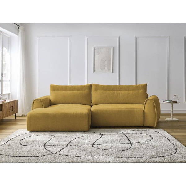 Okera dzeltens stūra dīvāns Aden – Bobochic Paris-image-1