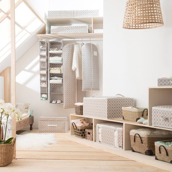 Bēšs piekaramais organizators ar 6 nodalījumiem Compactor, platums 30 cm-image-3