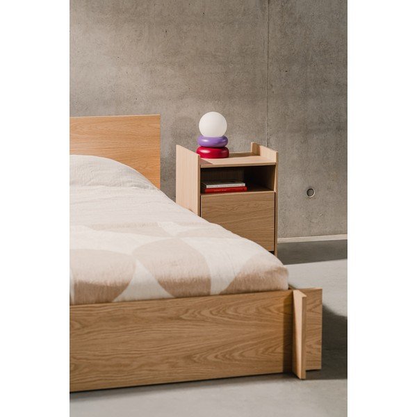 Sarkana/violeta masīvkoka galda lampa ar stikla abažūru (augstums 24 cm) Otem – noo.ma-image-2