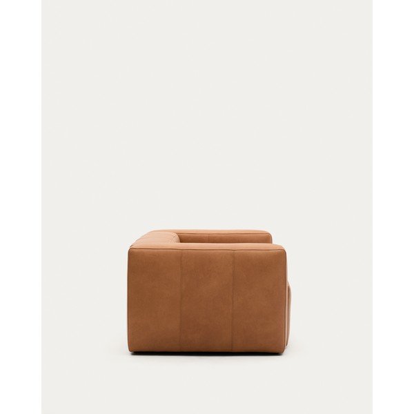 Brūns ādas dīvāns 210 cm Blok – Kave Home-image-3