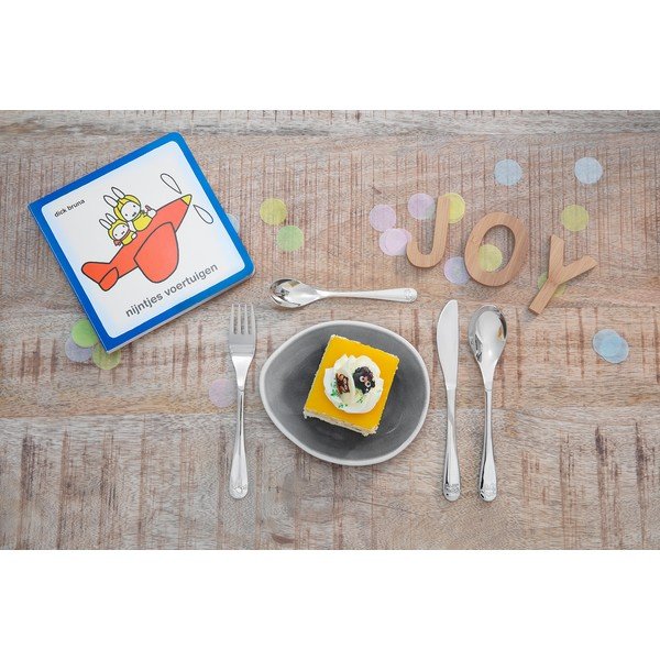 Sudraba krāsas nerūsējošā tērauda bērnu galda piederumi (4 gab.) Miffy – Zilverstad-image-1