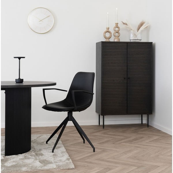 Tumši brūns skapītis ar ozolkoka imitāciju 80x130 cm Kyoto – House Nordic-image-1