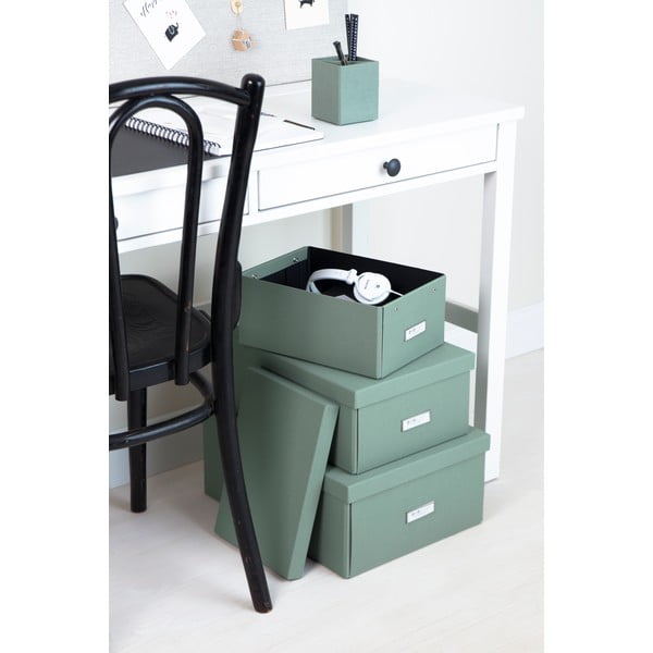 Zilganzaļa kartona uzglabāšanas kaste ar vāku 34,5x45x18,5 cm Katrin Canvas Paper Laminate – Bigso-image-3