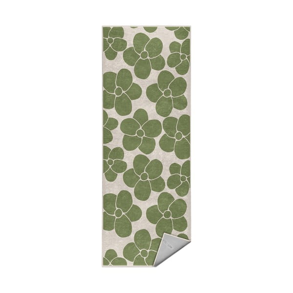 Zaļš mazgājams celiņa paklājs 80x200 cm Green Meadow – Mila Home