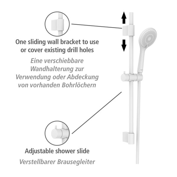 Balts nerūsējošā tērauda dušas komplekts 70 cm Watersaving – Wenko-image-4
