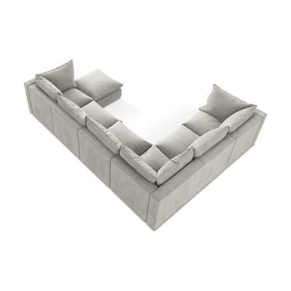 Gaiši pelēks stūra dīvāns (ar kreiso stūri/U veida) Manao – Makamii-image-3