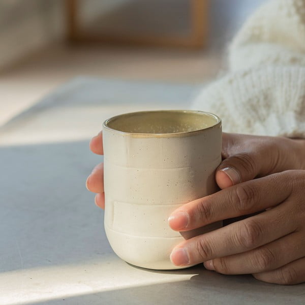 Baltas/bēšas akmens krūzes (2 gab.) 0.3 l Sand Grain – Mette Ditmer Denmark-image-1