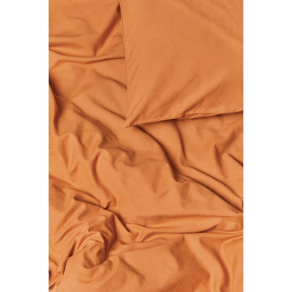 Terakotas oranža divguļamā gultasveļa no mīkstinātas kokvilnas Bonami Selection, 200 x 200 cm-image-1