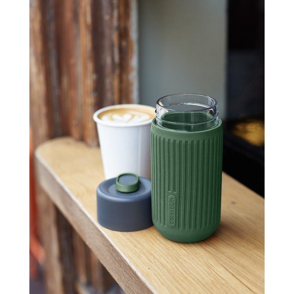 Zaļa stikla ceļojumu krūze 340 ml – Black + Blum-image-1