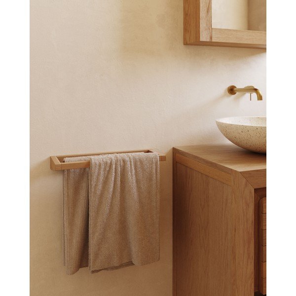 Dabīga toņa koka dvieļu turētājs Vedel – Kave Home-image-1