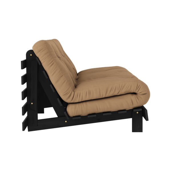 Brūns salokāms dīvāns 160 cm Roots Black Night – Karup Design-image-4