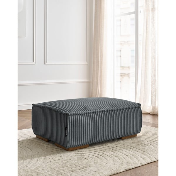 Tumši pelēks velveta kāju soliņš Chelsea – Bobochic Paris-image-1