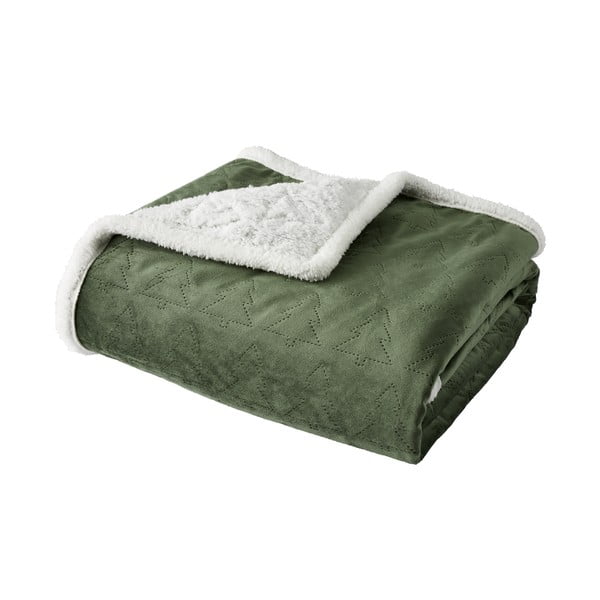 Zaļš stepēts gultas pārklājs divvietīgai gultai 180x200 cm Christmas Tree – Catherine Lansfield