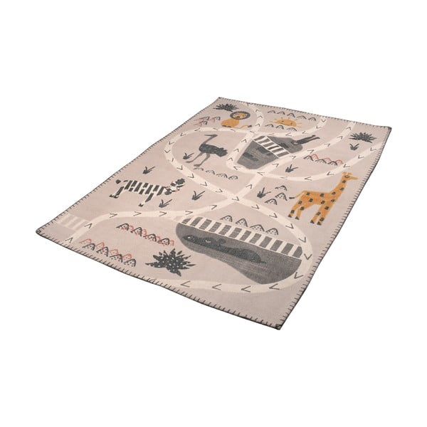 Ar rokām apdrukāts bērnu paklājs Nattiot Little Savannah, 100 x 140 cm-image-2