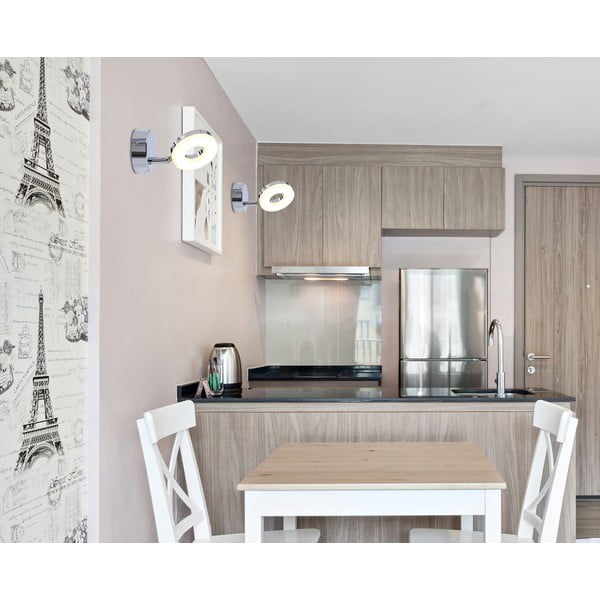 Spīdīgas sudraba krāsas LED sienas lampa Thema – Candellux Lighting-image-1