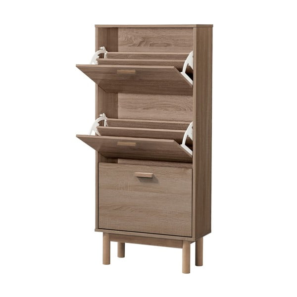 Dabīga toņa atverams apavu plaukts ar ozolkoka imitāciju Melanie – Støraa-image-2