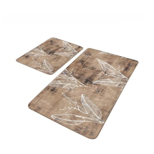 Brūni samta vannas istabas paklājiņi (2 gab.) 60x100 cm – Mila Home