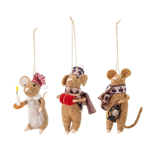 Vilnas Ziemassvētku eglītes rotājumi (3 gab.) 11 cm Peo – Bloomingville